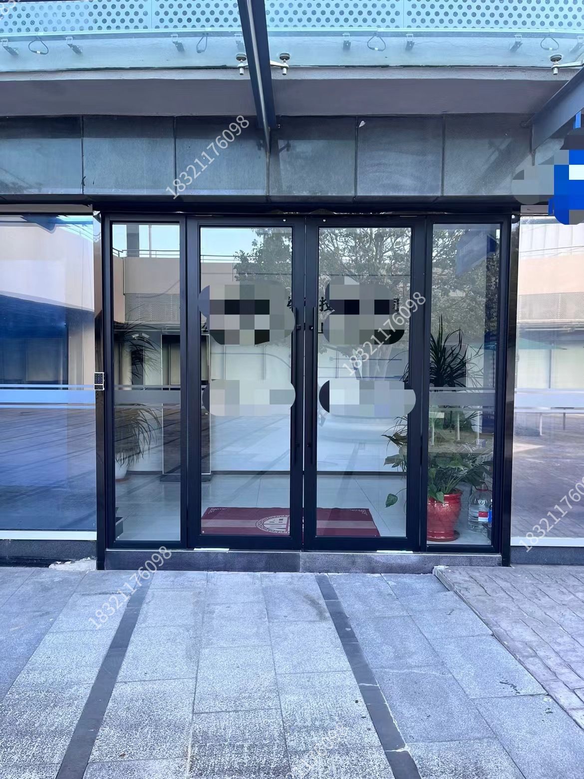 黑色铝合金边框推拉门 - 有框门